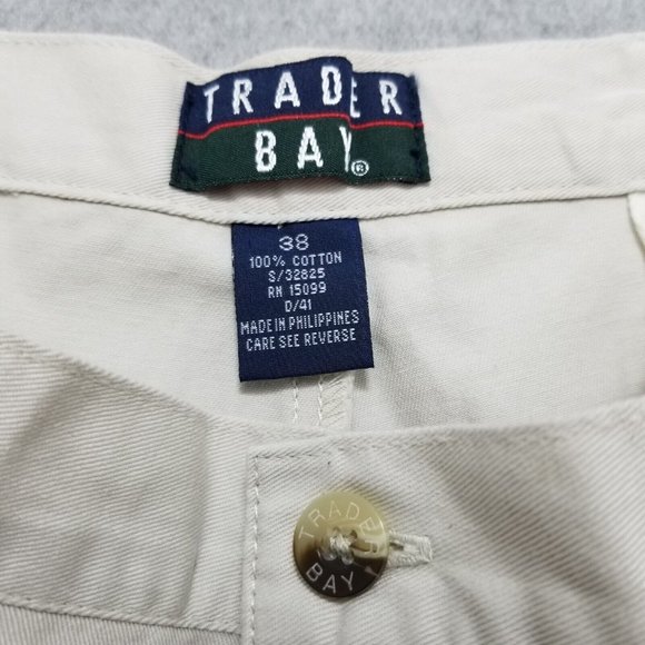 Trader Bay‎ Shorts Mens 38 Off White Chino Casual Pockets Pleated Outdoor - Picture 7 of 10
